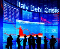 Group of People Discussion about Italy Debt Crisis