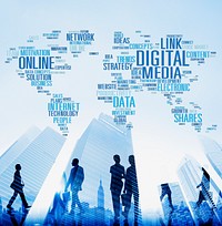 Digital Media Online Social Networking Communication Concept