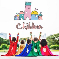 Children Enjoy Castle Joyful Concept