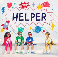 Superhero Kids Imagination Power Helper Concept