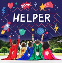 Superhero Kids Imagination Power Helper Concept