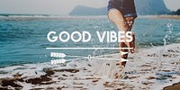 High Tides Good Vibes Summer Holiday Vacation Concept