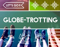 Globe trotting travel outdoors graphic