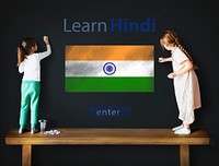 Learn Hindi Language Online Education Concept