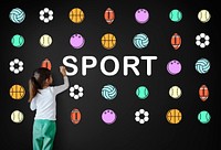 Sports Letters Balls Graphic Concept