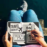 Travel Items Accessories Preparation List Concept