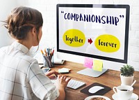 Girl Computer Positivity companionship Concept