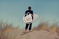 Businessman Surfboard Beach Relaxation Vacation Concept