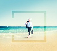 Businessman Relaxation Travel Beach Vacations Concept