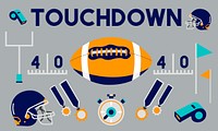 Touchdown American Football Rugby Game Concept