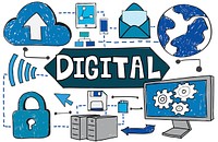 Digital TEchnology Share Data Internet Concept