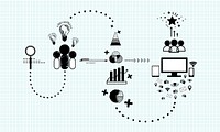 Business Marketing Icons Graphic Sketch Doodle Concept