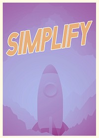 Word about inspiration and good attitude with rocket graphic