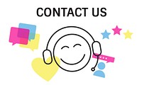 Illustration of contact us online customer services