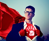 Stop Strong Superhero Success Professional Empowerment Stock Concept