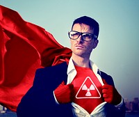 Radioactive Strong Superhero Success Professional Empowerment Stock Concept