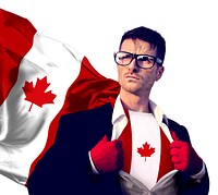 Superhero Businessman Canadian Isolated Concept