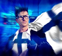 Businessman Superhero Country Finland Flag Culture Power Concept
