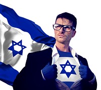 Superhero Businessman Israeli Isolated Concept