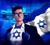 Superhero Businessman Israeli Stock Market Concept
