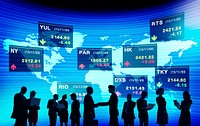 Global Business People Discussion Stock Market Concept