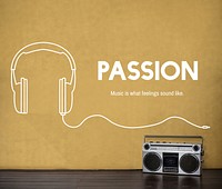 Listening to music headphones graphic