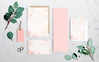 Corporate identity mockup, feminine branding set psd