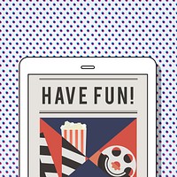 Illustration of movies theatre media entertainment on digital tablet