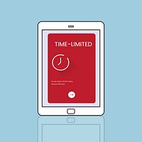 Time concept is on digital device icon design