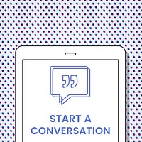 Start a Conversation Speech Bubble with Quotation Mark