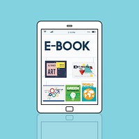 E-book digital magazine collection publishment download graphic