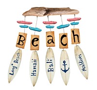 beach wind chime on white background