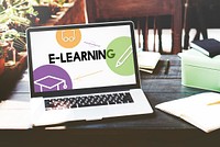 E-learing distance education icons interface