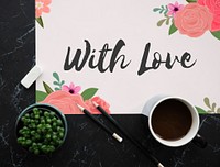 With Love Letter Message Words Graphic