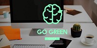 Think Green Go Green Brain Concept