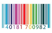 Colorful barcode with numbers