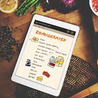 Nutrition Refrigerated Grocery Shopping List Concept
