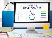 Website Development Links Seo Webinar Cyberspace Concept