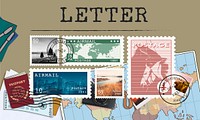 Postal Postage Mail Package Stamp Concept