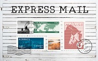 Airmail Mail Postcard Letter Stamp Concept