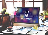 Entertainment Boardcasting Media Online Music Concept