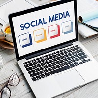 Social Media Box Buttons Concept