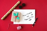 Merry Christmas and Happy New Year Family Holiday Festival Concept