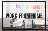 Work From Home House Interior Office Busienss Concept
