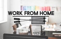 Work From Home House Interior Office Busienss Concept