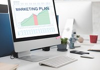 Marketing Plan Analysis Graphs Business Goals concept