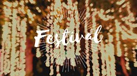 Festival Word with Blurred Light Background