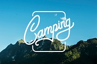 Mountain Nature Camping Travel Journey Word Graphic