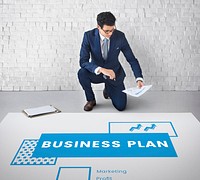 Businessman planning investment startup plan marketing strategy