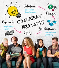 Creative Process People Light Bulb Graphic Concept
